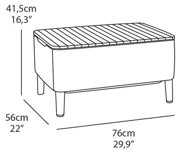 Salemo Stôl 76 x 56 x 42 cm, grafit KETER 244102
