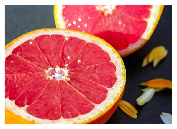Sklenený obraz rozkrojených grapefruitov (70x50 cm)