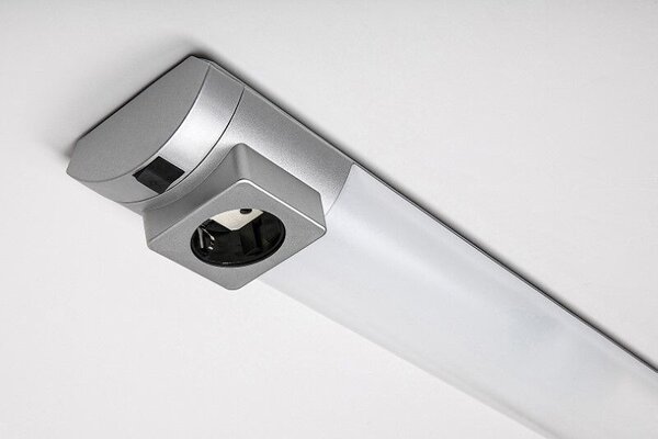 RABALUX 78056 Soft2 svietidlo pod kuchynskú linku s vypínačom a zásuvkou LED 8W/450lm 4000K strieborná, biela, š680mm