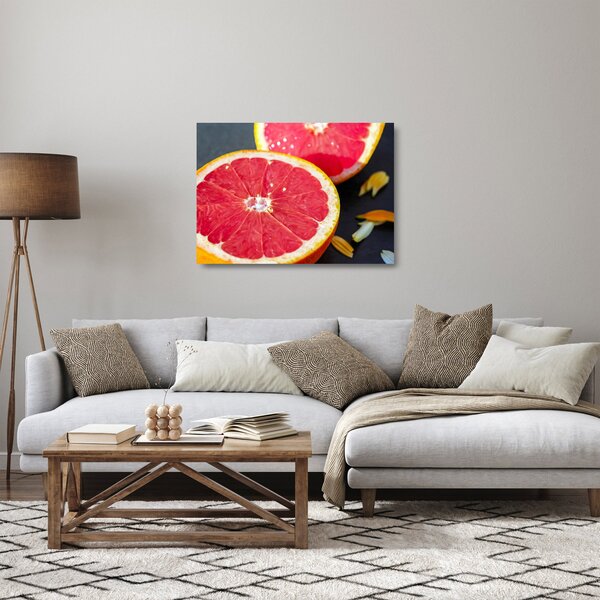 Sklenený obraz rozkrojených grapefruitov (70x50 cm)