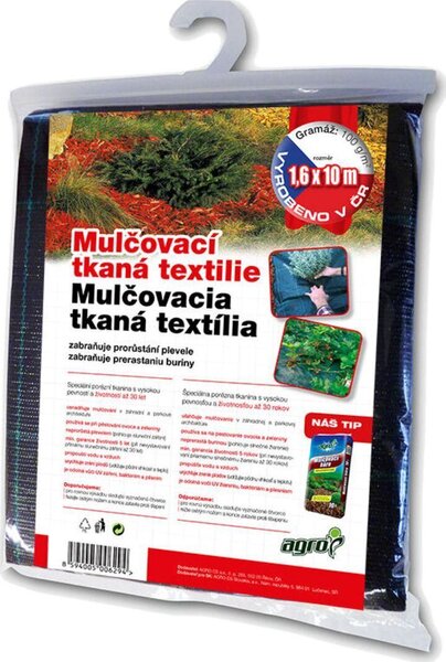 Mmulčovacia tkanina 1,6 x 10 m, čierna AGRO 000245