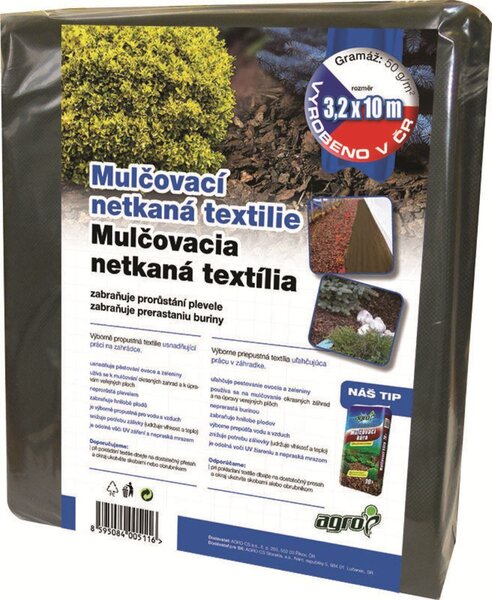 Mulčovacia netkaná textília 3,2 × 10 m, čierna AGRO 000265
