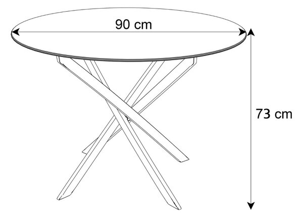 OKRÚHLY JEDÁLENSKÝ STÔL PASCAL CHRÓM + KERAMICKÁ DOSKA MRAMOR 90 cm