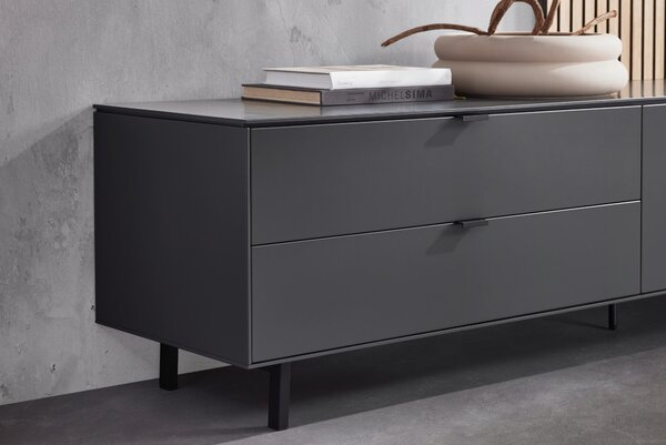 NÍZKA KOMODA, antracitová, 216,8/50,1/46 cm Dieter Knoll - TV nábytok