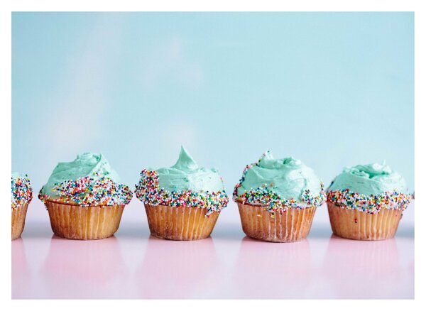 Sklenený obraz cupcakes (70x50 cm)