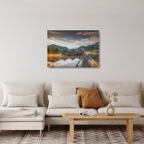 Sklenený obraz jazera (70x50 cm)