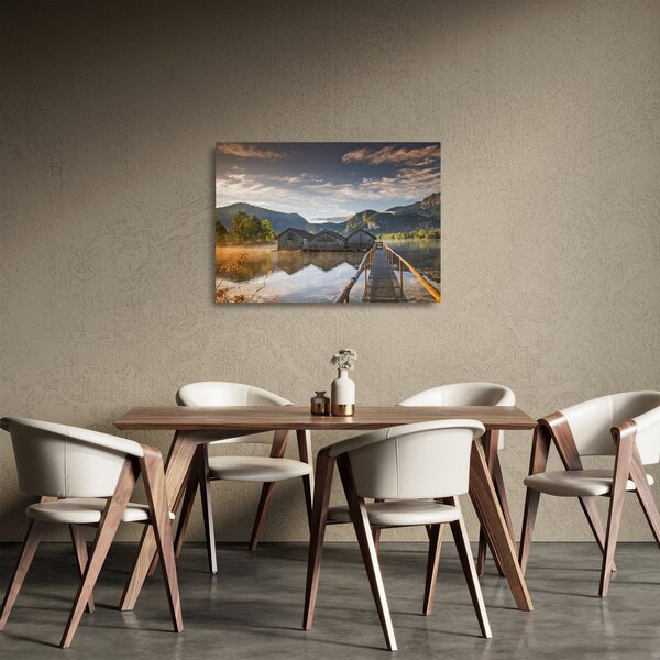 Sklenený obraz jazera (70x50 cm)