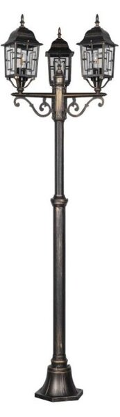 TRIO 405960328 VOLTURNO vonkajšie stojanové svietidlo/stĺpik V2000mm 3xE27 IP23 starožitná mosadzná