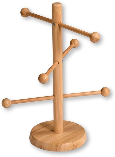 Stojan na praclíky a údeniny, 37 cm, 6 ramien, bambus KESPER 58615