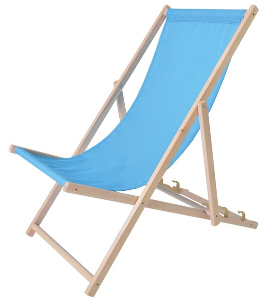Bahama Polyester Lehátko drevené prírodné, modré ROJAPLAST 23210/13