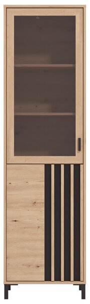 VITRÍNA, čierna, dub artisan, 54,6/192,6/40 cm Hom`in - Sklenené vitríny