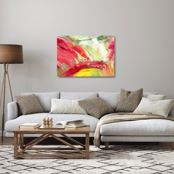 Sklenený obraz abstrakcie - maľba (70x50 cm)