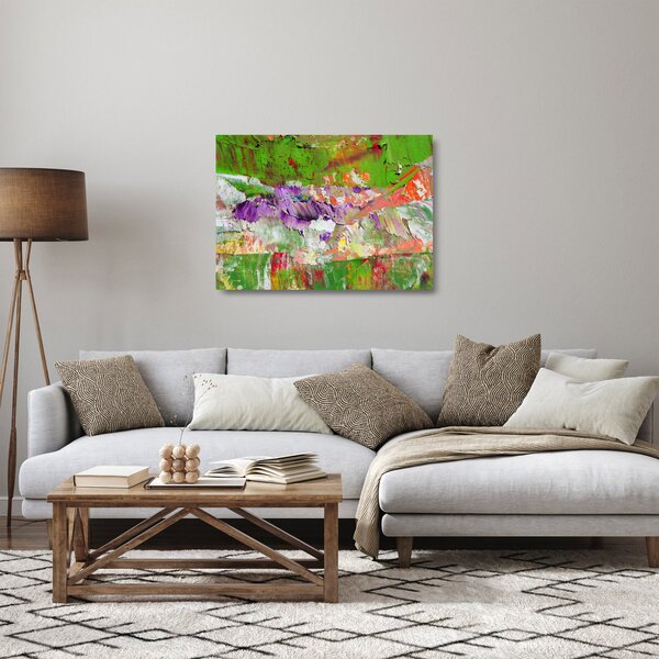 Sklenený obraz abstrakcie - maľba (70x50 cm)