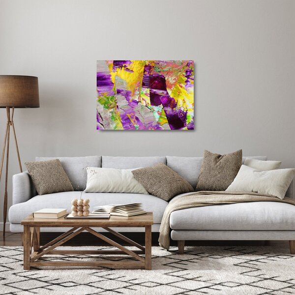 Sklenený obraz abstrakcie - maľba (70x50 cm)