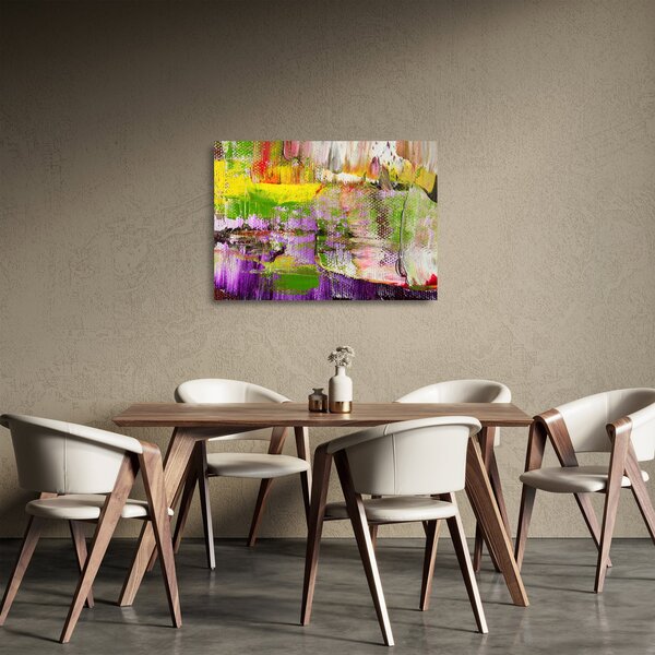 Sklenený obraz abstrakcie - maľba (70x50 cm)