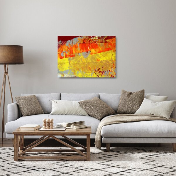 Sklenený obraz abstrakcie - maľba (70x50 cm)