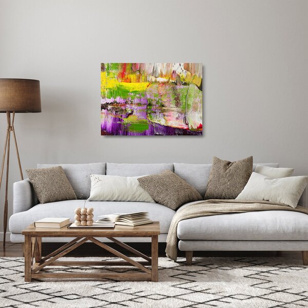 Sklenený obraz abstrakcie - maľba (70x50 cm)