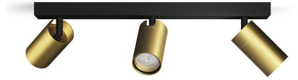 Philips 8720169299214 Idris stropné bodové svietidlo/spot 3xGU10 IP44 čierna, zlatá, ClickFix