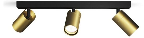 Philips 8720169299214 Idris stropné bodové svietidlo/spot 3xGU10 IP44 čierna, zlatá, ClickFix