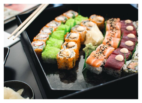 Sklenený obraz - Sushi (70x50 cm)
