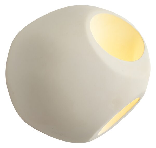 Nástenná lampa Japandi krémová okrúhla 28 cm - Pietra