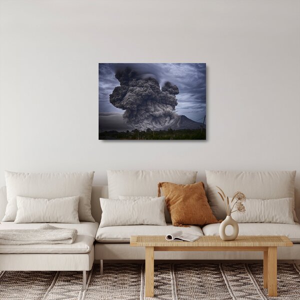 Sklenený obraz - Sopečná erupcia (70x50 cm)