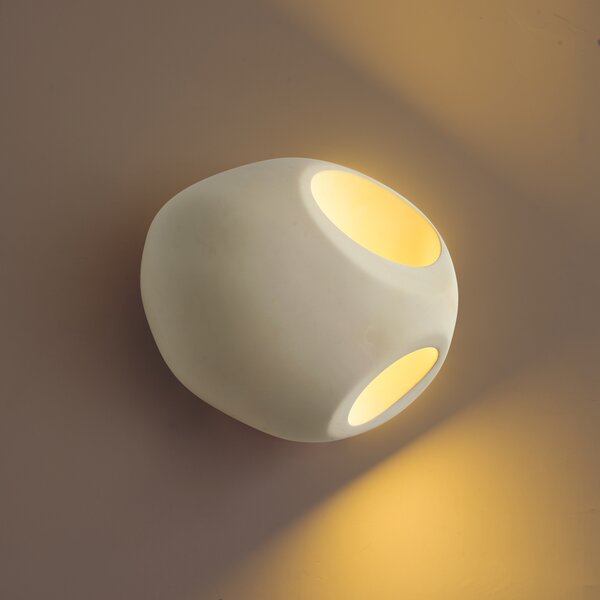 Nástenná lampa Japandi krémová okrúhla 28 cm - Pietra