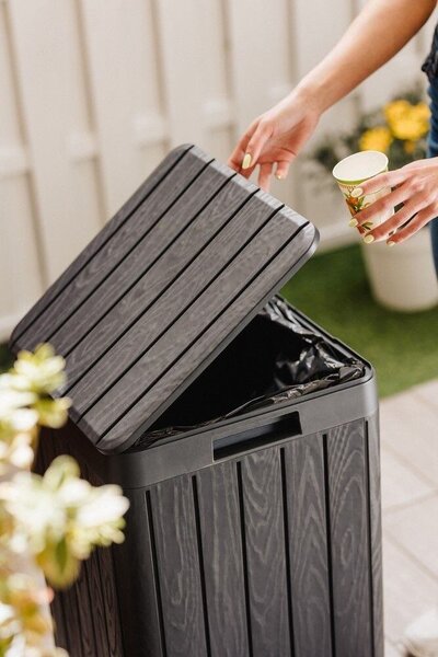 Rio Garden Záhradný kôš 80 l, plastový, grafit TOOMAX Z0480RAA04100