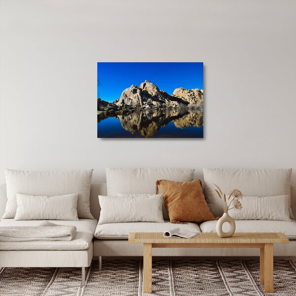 Sklenený obraz zrkadlenie skál (70x50 cm)