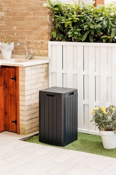 Rio Garden Záhradný kôš 80 l, plastový, grafit TOOMAX Z0480RAA04100