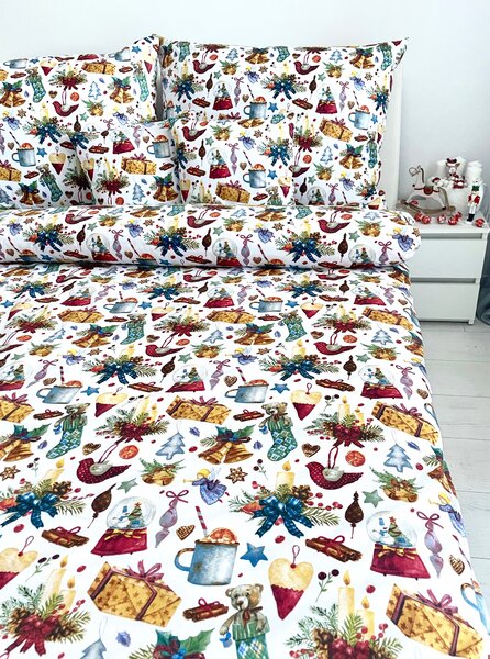 Vianočná posteľná obliečka Christmas Toy 140x200/70x90 cm