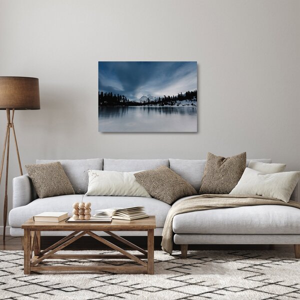 Sklenený obraz - Na zamrznutom jazere (70x50 cm)