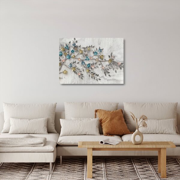Sklenený obraz- Na vetve - abstraktné (70x50 cm)