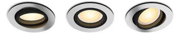 Philips HUE White Ambiance 8720169319813 Milliskin zápustné svietidlo GU10 3x4,2W/400lm 2200-6500K hliník BlueTooth 3-set