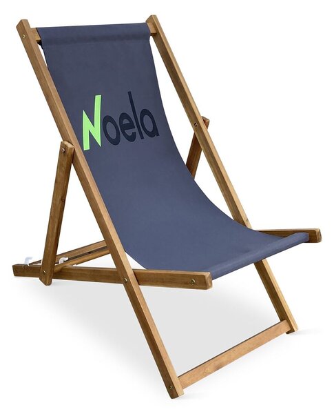 Plážové skladacie kreslo, akácia, antracit NOELA 3450419