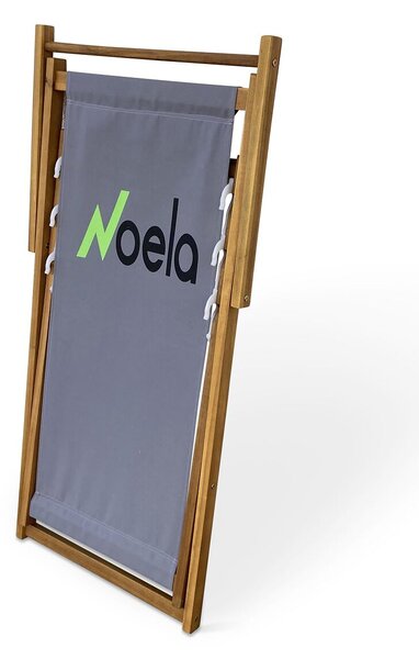 Plážové skladacie kreslo, akácia, sivé NOELA 3450421
