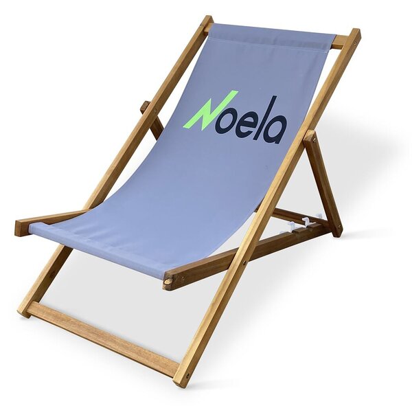 Plážové skladacie kreslo, akácia, sivé NOELA 3450421