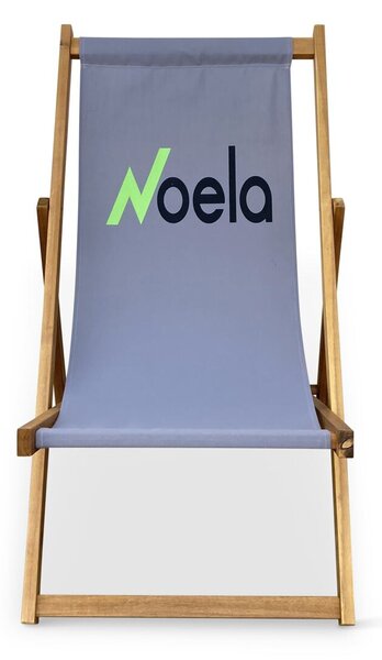 Plážové skladacie kreslo, akácia, sivé NOELA 3450421