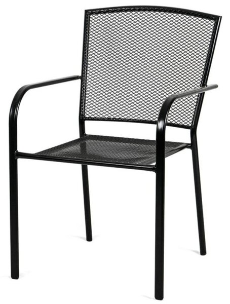 Lana steel ZWMC-19 Záhradná stohovateľná stolička, oceľ, čierna NOELA 3457027