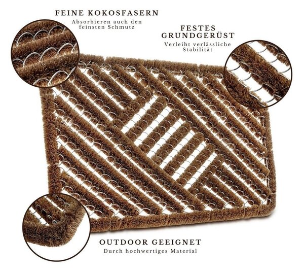 Rohožka z kokosového vlákna 45x75 cm Coco Natural – Hanse Home