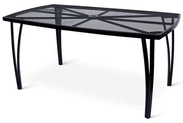 Lana steel ZWMT-24 Záhradný stôl 150 × 90 cm, oceľ, čierny NOELA 34570231