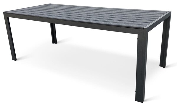 Viking Záhradný stôl XL, 190 x 90 cm, hliník/artwood, čierny NOELA 3457051