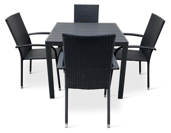Záhradný jedálenský nábytok – stôl Viking M + 4x stolička Paris NOELA 34570493