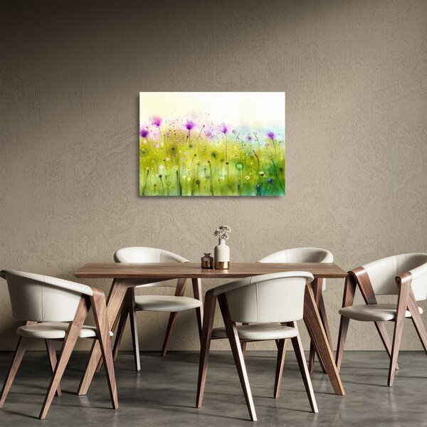 Sklenený obraz - Lúčne kvety (70x50 cm)