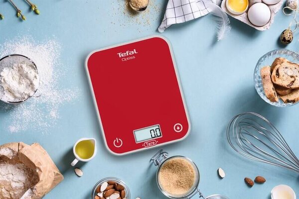 Optiss Kuchynská váha digitálna, sklo, červená TEFAL BC50U3V0