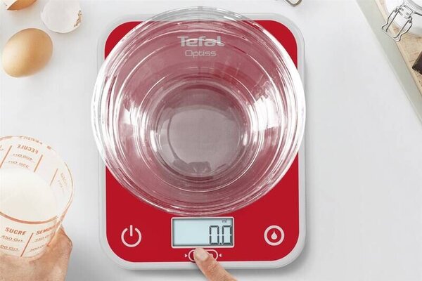 Optiss Kuchynská váha digitálna, sklo, červená TEFAL BC50U3V0