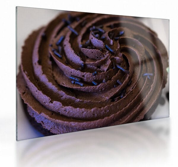 Sklenený obraz - Čokoládový Cupcake (70x50 cm)