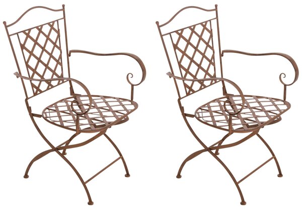 Kovová stolička Adara (SET 2 ks) - Hnedá antik