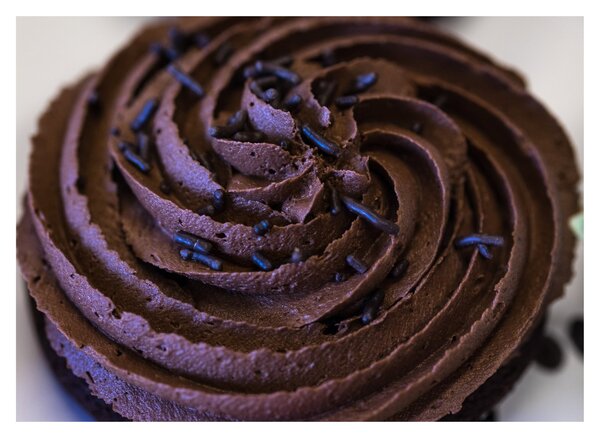 Sklenený obraz - Čokoládový Cupcake (70x50 cm)