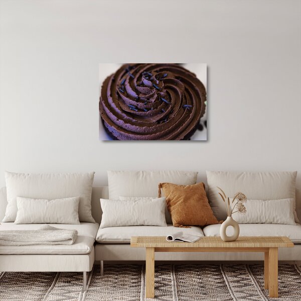Sklenený obraz - Čokoládový Cupcake (70x50 cm)
